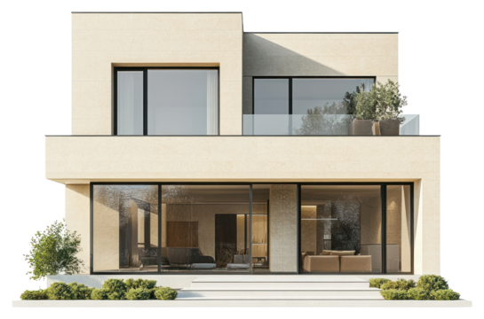 PNG Real contemporary suburb house architecture building plants.