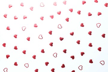 Beautiful hearts on white background