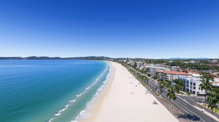 Fototapeta premium Coastal Town Beach Panorama