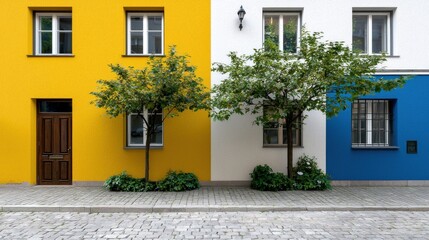 Colorful Houses and Trees