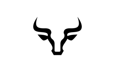 bull logo vector illustration, minimalist bull head logo template