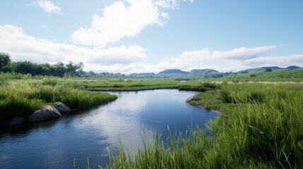 Summer River Landscape