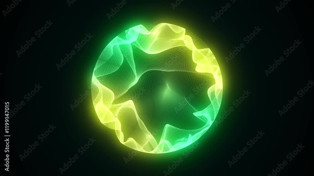 Poster sci-fi colors sphere with particles. concept network connection. frame sphere. abstract technology b