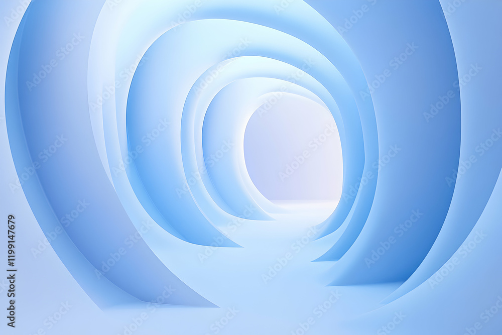 Aufkleber abstract blue curves create a mesmerizing tunnel, perfect for backgrounds or design concepts. evokes