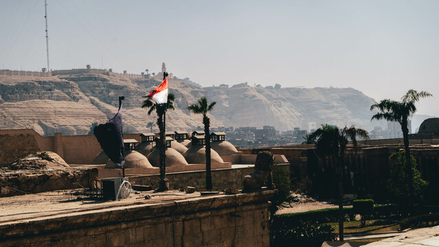 Fototapeta view over the city from muhammad-ali mosque in the egyptian capital cairo