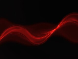 Elegant Red Wave on Black Background 