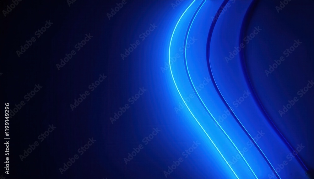 Aufkleber luminous blue abstract wave on dark background for modern digital design, futuristic graphics, or dy
