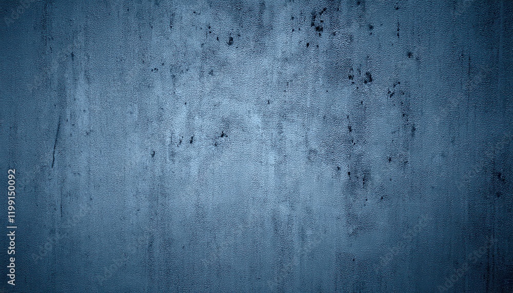 Aufkleber textured blue concrete wall with abstract grunge details and dark patches for background or graphic 