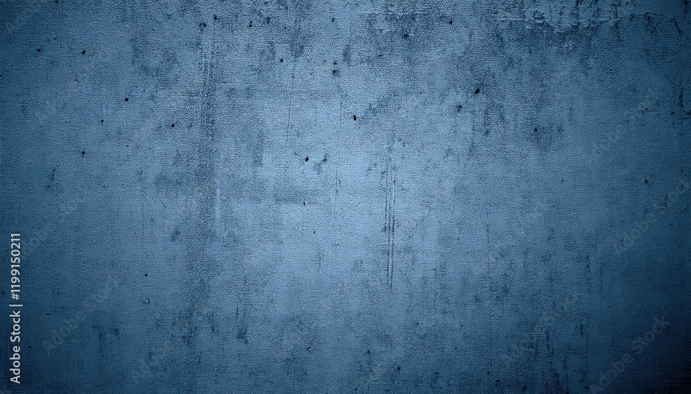Poster textured blue concrete wall with abstract grunge details and dark patches for background or graphic 