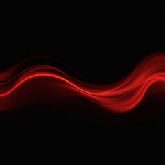 Elegant Red Wave on Black Background 