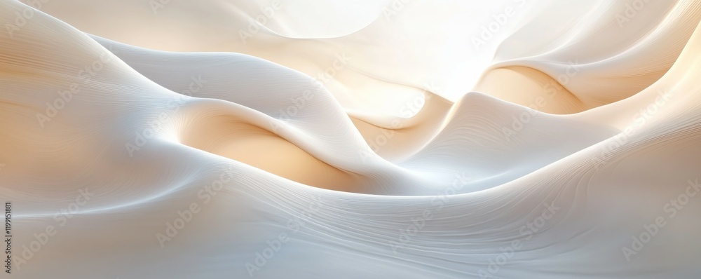 Aufkleber smooth abstract waves in pastel tones with soft light and flowing curves.