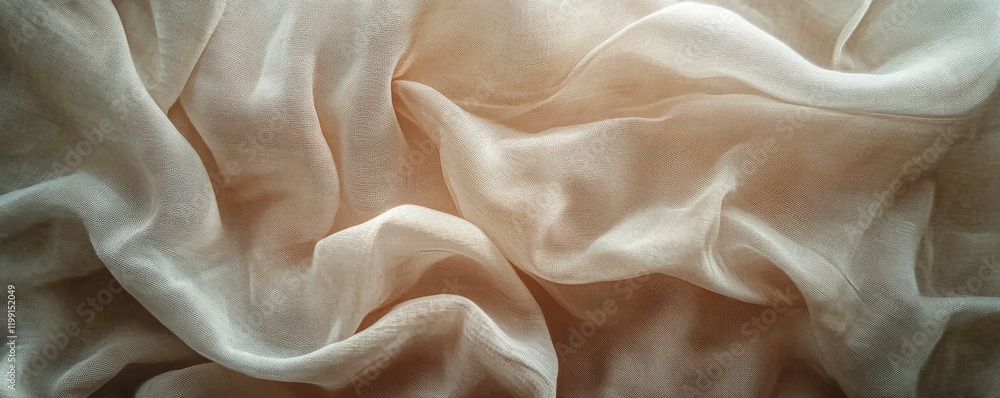 Poster soft beige textured fabric waves creating gentle abstract patterns.
