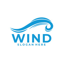 Wind and Wave abstract vector logo. Wind elegant logo icon