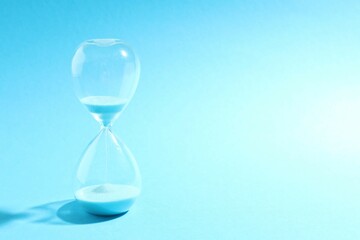 Modern hourglass on color background. Hourglass time concept for business deadline, urgency and outcome of time