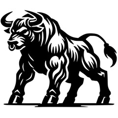 Bull monster silhouette