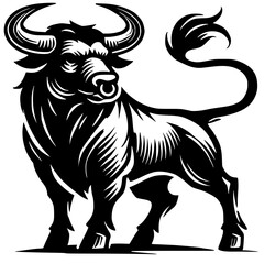 Bull monster silhouette