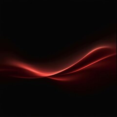 Elegant Red Wave on Black Background 