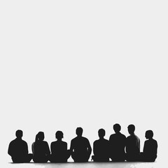 15 silhouettes of people sitting in different positions