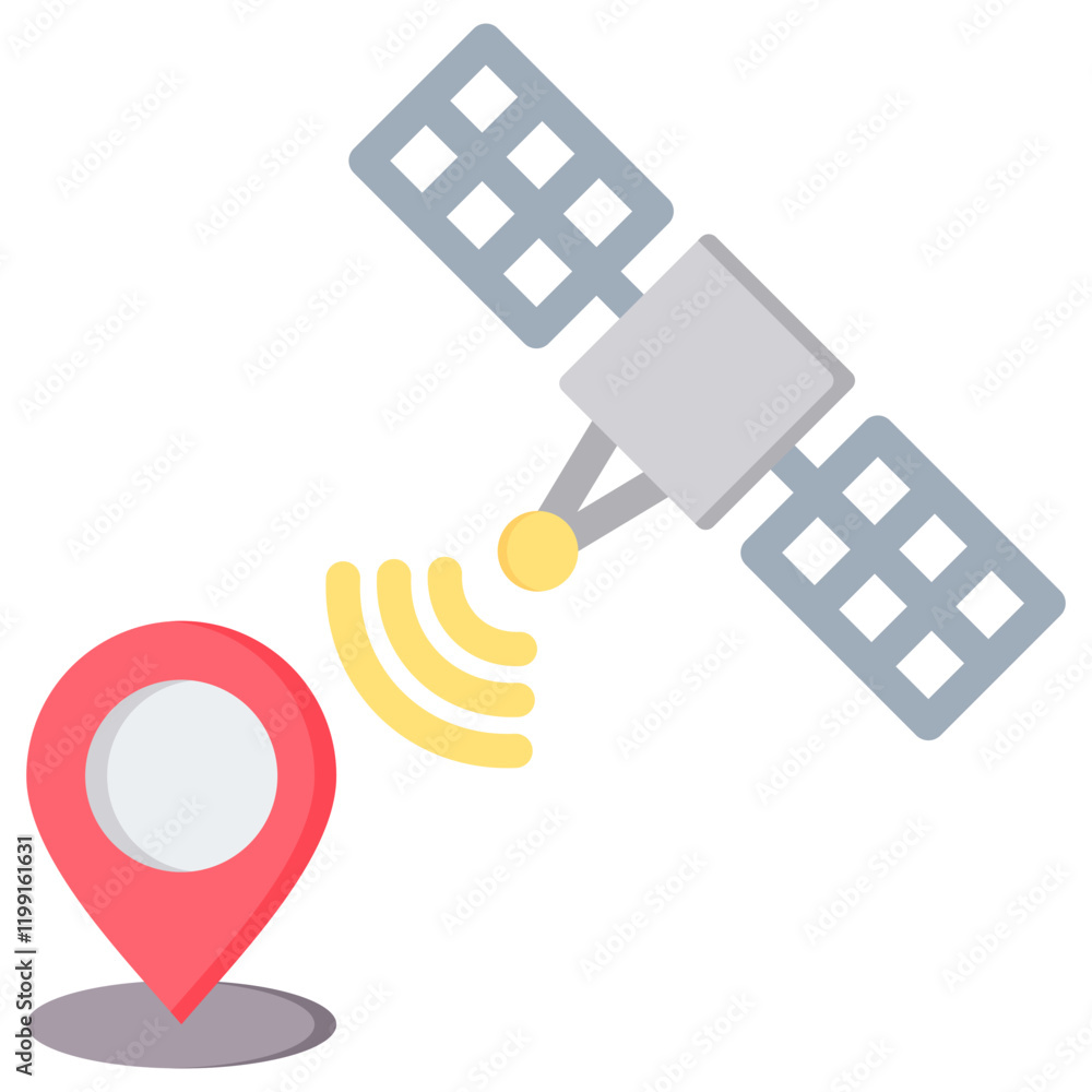 Poster global positioning system flat icon