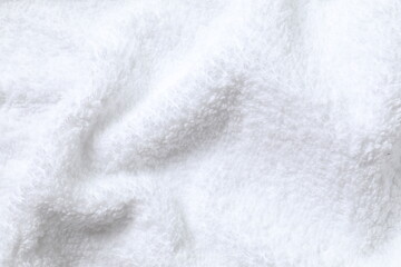 Close up of white towel texture for background