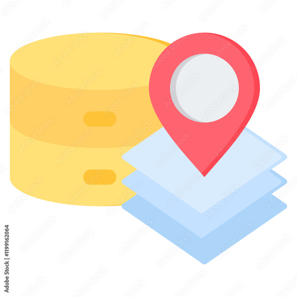 Poster geospatial data flat icon