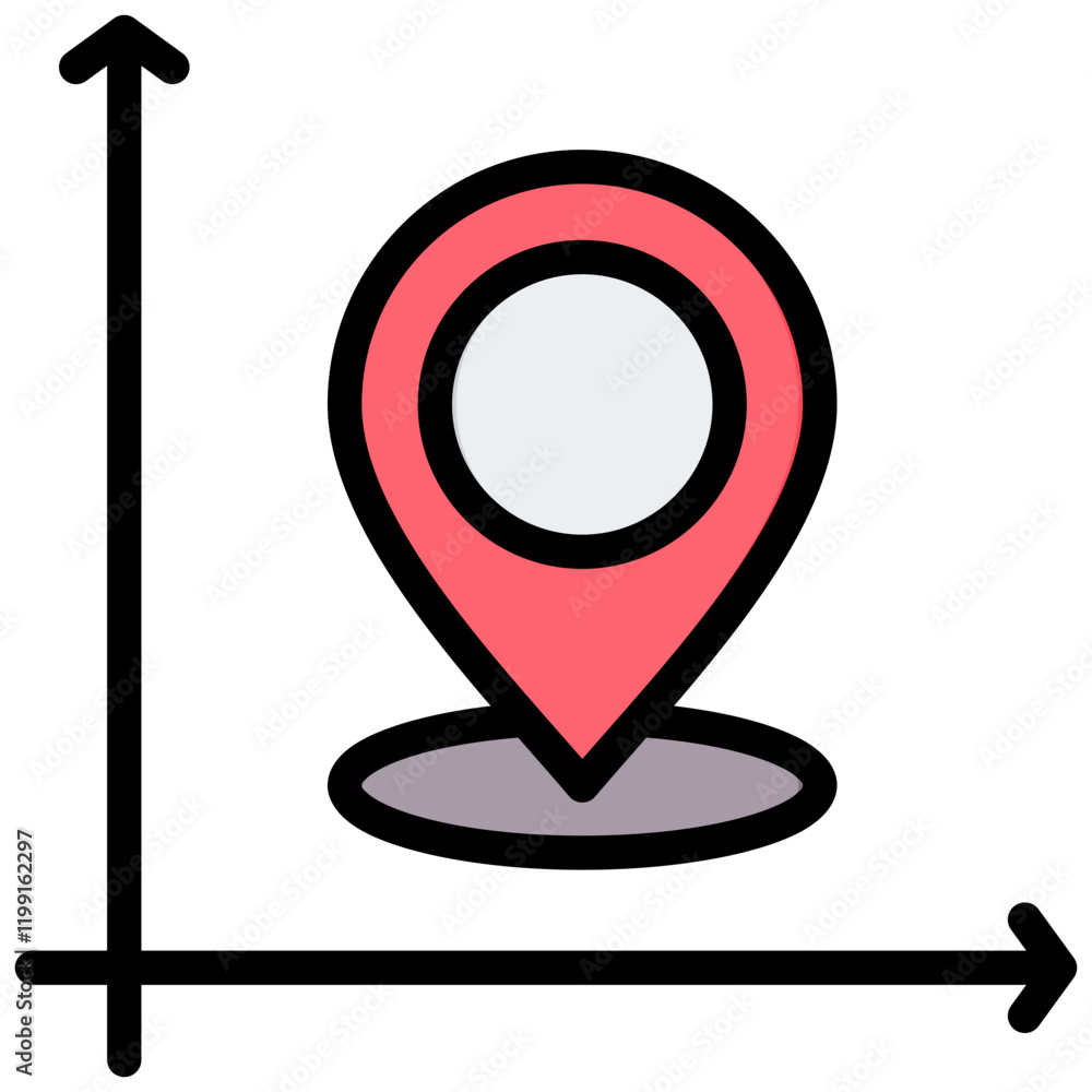 Poster coordinate outline color icon