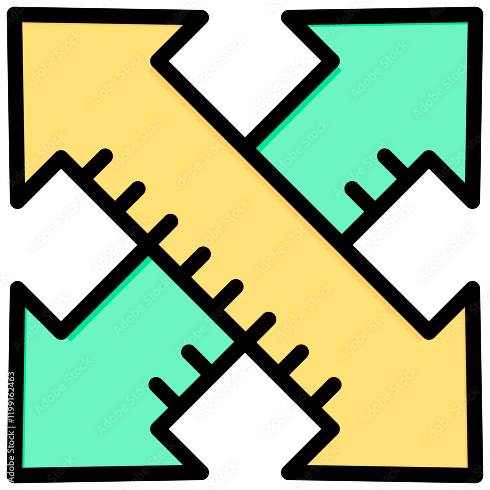 Poster traversing outline color icon