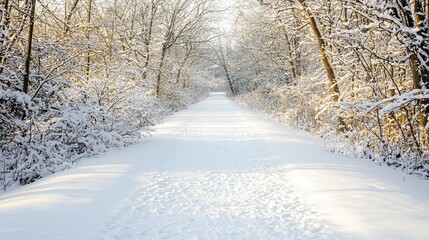 Winter wonderland trail nature landscape snow