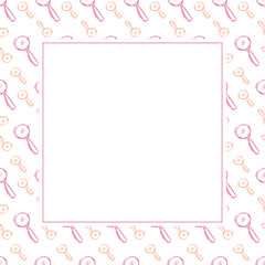 magnifying glass frame. doodle magnifying glass square frame. hand drawn magnifying glass frame background. magnifying glass background