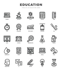 Education icons set. Vector illustration.