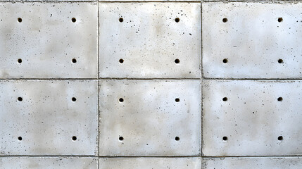 Concrete wall with circular holes, showcasing modern industrial design