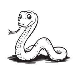 Fototapeta premium Cute and Playful Cartoon Snake Vector Illustration