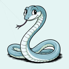 Fototapeta premium Cute and Playful Cartoon Snake Vector Illustration