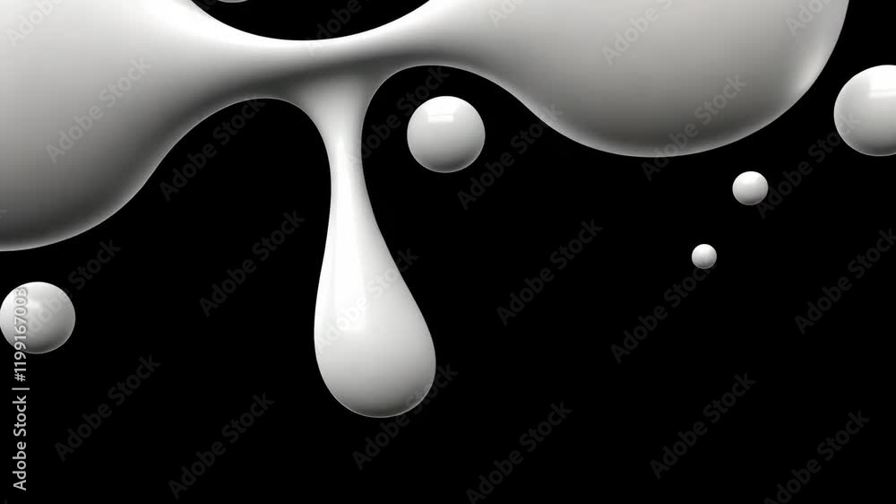 Poster the image is of two white circles with a black background. the circles are filled with white paint, 