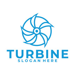 Rotation of wind turbine logo icon. windmill vector logo