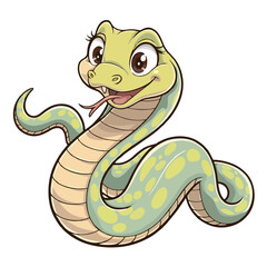 Fototapeta premium Cute and Playful Cartoon Snake Vector Illustration