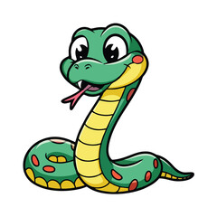 Fototapeta premium Cute and Playful Cartoon Snake Vector Illustration