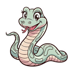 Fototapeta premium Cute and Playful Cartoon Snake Vector Illustration
