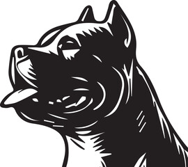 Pitbull dog vector illustration in black and white