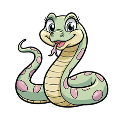Fototapeta premium Cute and Playful Cartoon Snake Vector Illustration