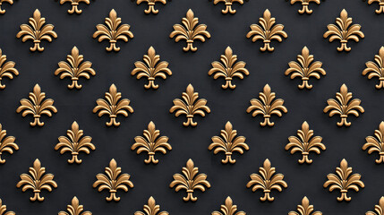 Elegant gold floral pattern on dark background, perfect for decor