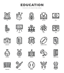 Education Lineal icons collection. Lineal icons pack. Vector illustration