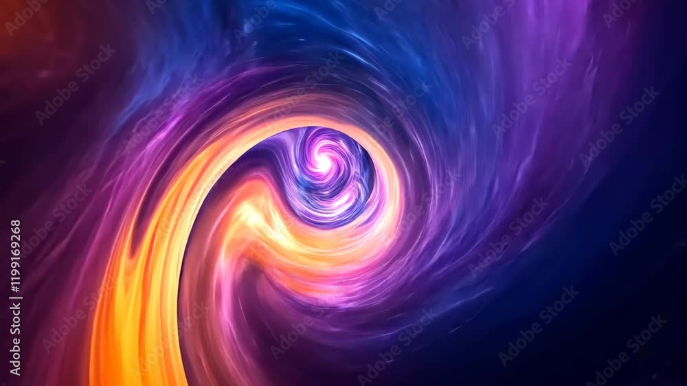 Aufkleber vibrant swirl of colors blending into a cosmic whirlpool in a mesmerizing display of light, animated