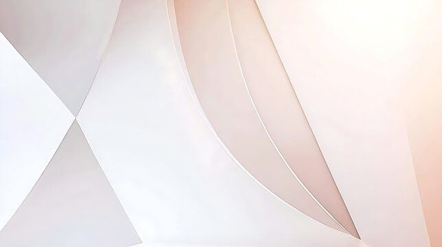 Symmetrical geometric layout with layered shapes in soft gradients of beige and gray, conveying simplicity and sophistication