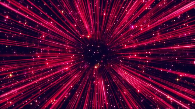 A radial ray pattern radiates from the center. Alternating red rays pulsate slightly. Sparks flicker throughout the frame, enhancing the sense of dynamics.