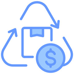 Obraz premium Circular Economy Blue Icon