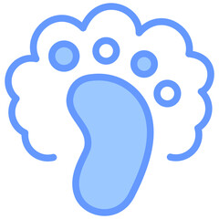 Carbon Footprint Blue Icon