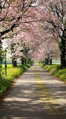 Obraz premium Cherry Blossom Road