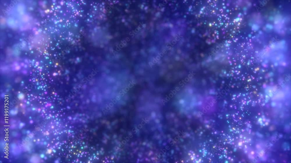 Aufkleber abstract background with shimmering blue lights and particles creating a dreamy, cosmic atmosphere. 