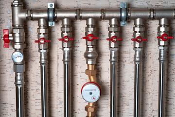 Stainless steel pipes of the heating system and water pipes in a house or apartment. Repair of...